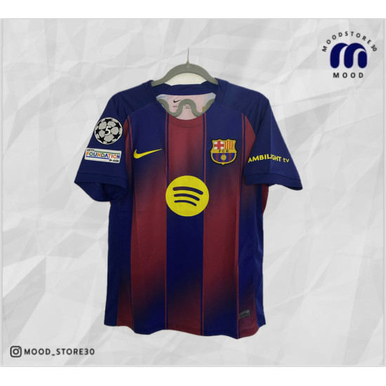 تيشرت برشلونة الاساسي 25/26 - إضافة شعار الابطال مجاناً تيشرت برشلونة الاساسي 25/26 - إضافة شعار الابطال مجاناً