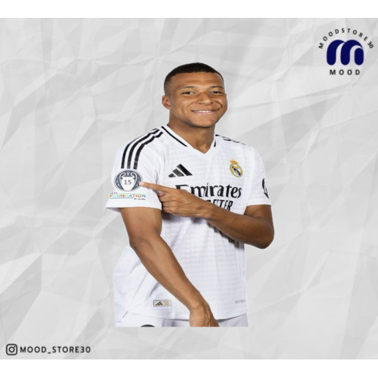 Real Madrid T-shirt with Mbappe and Champions League logo - Player version